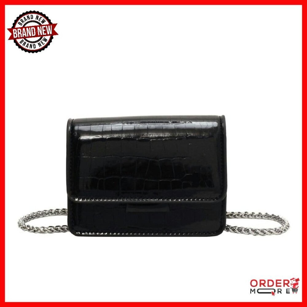 Metallic Mini Crossbody Purse PU Leather Glitter Clutch Nightclub Party